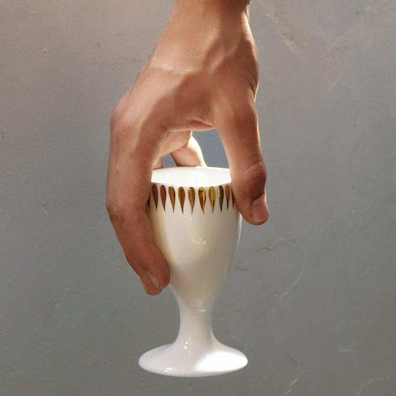 Tsé & Tsé Feux Follets Porcelain Mazagran Glass Gold Flames