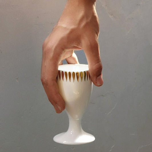 Tsé & Tsé Feux Follets Porcelain Mazagran Glass Gold Flames